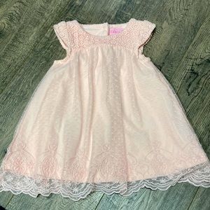Camilla pink lace, tulle, and embroidery dress